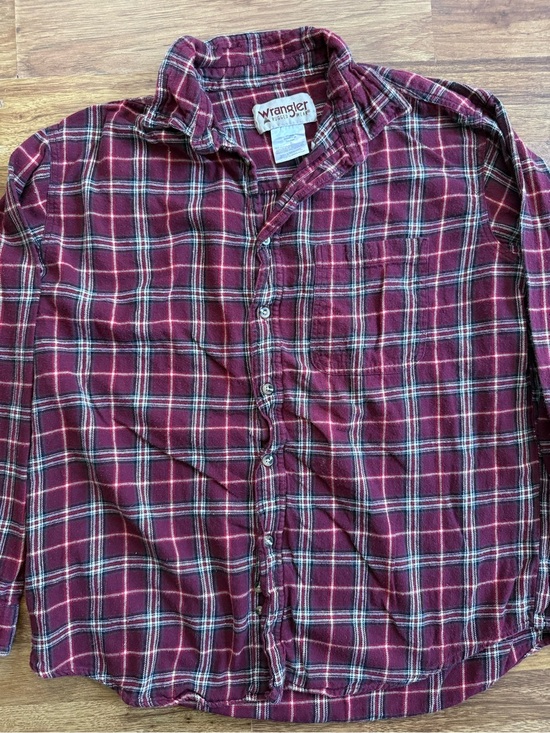 Wrangler Other - Wrangler Men's Red Plaid Long-Sleeve Button-Down Shirt